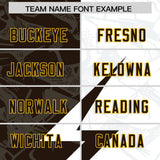 Custom Brown White Split Personalized Lightning Pattern Football Jersey