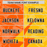 Custom Orange Yellow Split Personalized Lightning Pattern Football Jersey