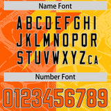 Custom Orange Yellow Split Personalized Lightning Pattern Football Jersey