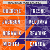 Custom Orange Purple Split Personalized Lightning Pattern Football Jersey