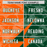 Custom Green Orange Split Personalized Lightning Pattern Football Jersey