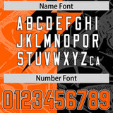 Custom Black Orange Split Personalized Lightning Pattern Football Jersey