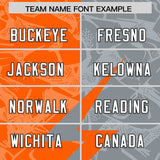 Custom Grey Orange Split Personalized Lightning Pattern Football Jersey