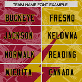 Custom Old Gold Cardinal Split Personalized Lightning Pattern Football Jersey