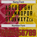 Custom Old Gold Cardinal Split Personalized Lightning Pattern Football Jersey