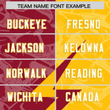 Custom Yellow Cardinal Split Personalized Lightning Pattern Football Jersey