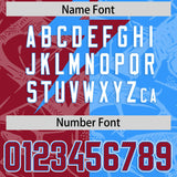 Custom Light Blue Cardinal Split Personalized Lightning Pattern Football Jersey