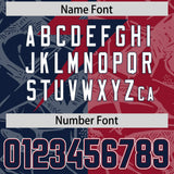 Custom Navy Cardinal Split Personalized Lightning Pattern Football Jersey