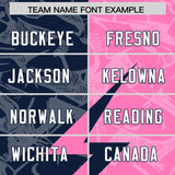 Custom Pink Navy Split Personalized Lightning Pattern Football Jersey