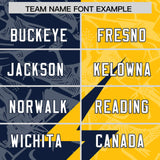 Custom Gold Navy Split Personalized Lightning Pattern Football Jersey