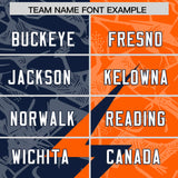 Custom Orange Navy Split Personalized Lightning Pattern Football Jersey