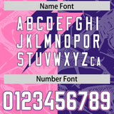 Custom Purple Pink Split Personalized Lightning Pattern Football Jersey