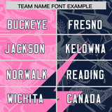 Custom Navy Pink Split Personalized Lightning Pattern Football Jersey