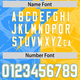 Custom Yellow Light Blue Split Personalized Lightning Pattern Football Jersey