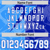 Custom Royal Light Blue Split Personalized Lightning Pattern Football Jersey