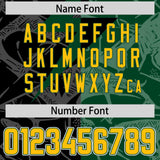 Custom Black Green Split Personalized Lightning Pattern Football Jersey