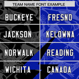 Custom Royal Black Split Personalized Lightning Pattern Football Jersey