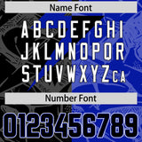 Custom Royal Black Split Personalized Lightning Pattern Football Jersey