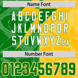 Custom Kelly Green Yellow Split Personalized Lightning Pattern Football Jersey