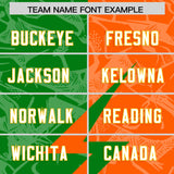 Custom Orange Kelly Green Split Personalized Lightning Pattern Football Jersey