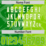 Custom Neon Green Kelly Green Split Personalized Lightning Pattern Football Jersey