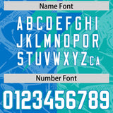 Custom Panther Blue Aqua Split Personalized Lightning Pattern Football Jersey