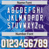 Custom Panther Blue Purple Split Personalized Lightning Pattern Football Jersey