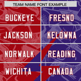 Custom Red Purple Split Personalized Lightning Pattern Football Jersey