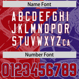 Custom Red Purple Split Personalized Lightning Pattern Football Jersey