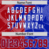 Custom Royal Red Split Personalized Lightning Pattern Football Jersey