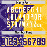 Custom Yellow Purple Split Personalized Lightning Pattern Football Jersey