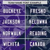 Custom Navy Purple Split Personalized Lightning Pattern Football Jersey