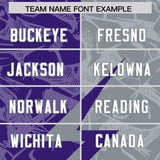 Custom Purple Gray Split Personalized Lightning Pattern Football Jersey