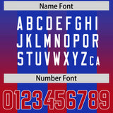 Custom Royal Red Vertical Width Stripe Gradient Fashion Personalized Team Football Jersey