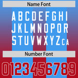 Custom Light Blue Red Vertical Width Stripe Gradient Fashion Personalized Team Football Jersey