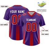 Custom Purple Red Vertical Width Stripe Gradient Fashion Personalized Team Football Jersey