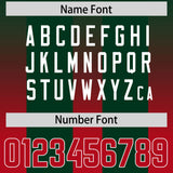 Custom Green Red Vertical Width Stripe Gradient Fashion Personalized Team Football Jersey