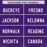 Custom Purple Yellow Vertical Width Stripe Gradient Fashion Personalized Team Football Jersey