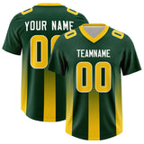 Custom Green Yellow Vertical Width Stripe Gradient Fashion Personalized Team Football Jersey