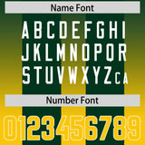 Custom Green Yellow Vertical Width Stripe Gradient Fashion Personalized Team Football Jersey