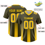Custom Olive Yellow Vertical Width Stripe Gradient Fashion Personalized Team Football Jersey
