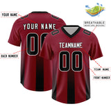 Custom Cardinal Black Vertical Width Stripe Gradient Fashion Personalized Team Football Jersey