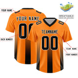 Custom Orange Black Vertical Width Stripe Gradient Fashion Personalized Team Football Jersey