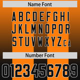 Custom Orange Black Vertical Width Stripe Gradient Fashion Personalized Team Football Jersey