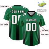 Custom Kelly Green Black Vertical Width Stripe Gradient Fashion Personalized Team Football Jersey