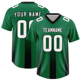 Custom Kelly Green Black Vertical Width Stripe Gradient Fashion Personalized Team Football Jersey