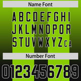 Custom Neon Green Black Vertical Width Stripe Gradient Fashion Personalized Team Football Jersey