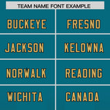 Custom Aqua Black Vertical Width Stripe Gradient Fashion Personalized Team Football Jersey