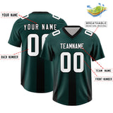 Custom Midnight Green Black Vertical Width Stripe Gradient Fashion Personalized Team Football Jersey