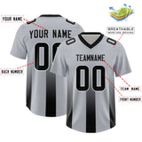Custom Gray Black Vertical Width Stripe Gradient Fashion Personalized Team Football Jersey